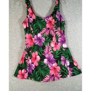 Vintage Swimwear Aquabella Shape Solver Women’s One Piece Swimsuit Sz  20 Floral